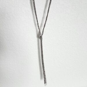 Elegant Silver Lariat Necklace